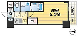 エスリード神戸兵庫駅ミッドポート 1Kの間取図画像