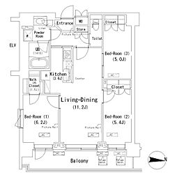 ParkAxis辰巳STAGE 3LDKの間取図画像