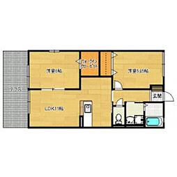 ヴィラ・ソフィアB 2LDKの間取図画像