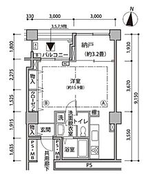 東雲キャナルコートＣＯＤＡＮ15号棟 7階ワンルームの間取り