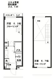SPECHOUSE戸越 2Kの間取図画像