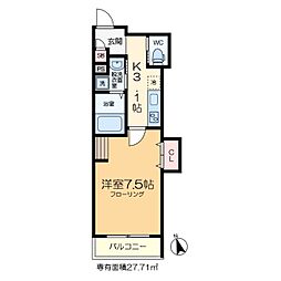 アトリエ更勝 1Kの間取図画像