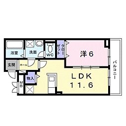 南海線 和歌山市駅 徒歩10分の賃貸アパート 3階1LDKの間取り