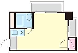 パールハイツ 3階ワンルームの間取り