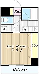 K.スクエア 1Kの間取図画像