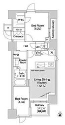 コンフォリア赤坂 2LDKの間取図画像