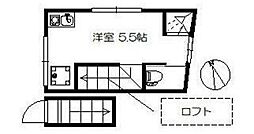 サークルハウス都立大学 2階ワンルームの間取り