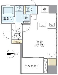 KDXレジデンス神田 10階ワンルームの間取り