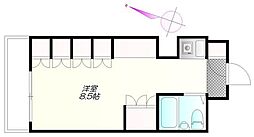 ブレアハウス 2階ワンルームの間取り