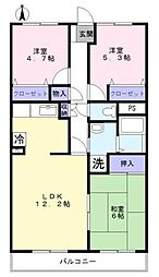 グランエスト浦和 3LDKの間取図画像