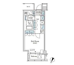 メルクマール京王笹塚レジデンス 14階1Kの間取り