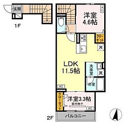 セレスティア上石神井 A棟 A棟 2LDKの間取図画像