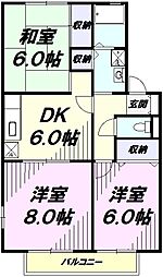 ヴェルドミール 1階3DKの間取り
