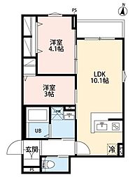 robot home 祐光(ロボットホームユウコウ) 2LDKの間取図画像