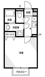 アムール ソレーユ メゾン 1階1Kの間取り