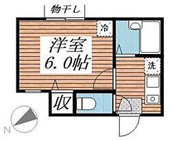 エスポワールY 1Kの間取図画像