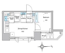 ルフォンプログレ門前仲町プレミア 14階1DKの間取り