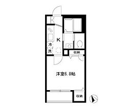 リュミエール砧 1Kの間取図画像