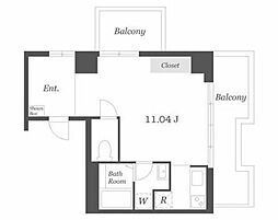 PIPE 8階ワンルームの間取り