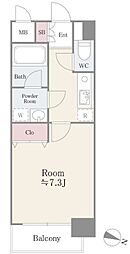 ルミエール西が丘 1Kの間取図画像