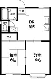 ツインシャトーA 2DKの間取図画像
