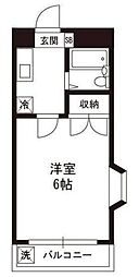 ハイムグリンディル 1Kの間取図画像