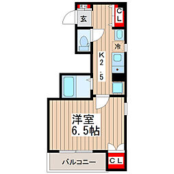 A'Pexガーデン 1Kの間取図画像