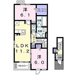 アストルム 2LDKの間取図画像