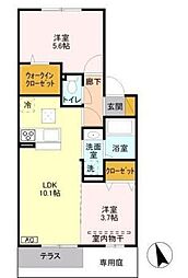 カーサ・デ・エレーラ 2LDKの間取図画像