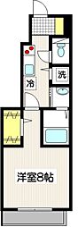 サンローゼ 1Kの間取図画像