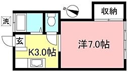 Ｋハウス 2階1Kの間取り