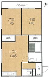 フラットN 2LDKの間取図画像