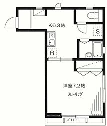 パルデンス要町 1Kの間取図画像
