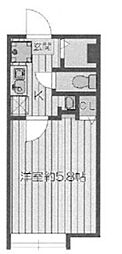ジュエル梅島 1階1Kの間取り