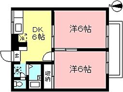 メゾンたかはたA 2DKの間取図画像