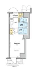 プラウドフラット浅草トレサージュ 3階1Kの間取り