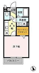 アルテール 2階1Kの間取り
