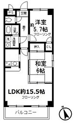 フローラ浦和 2LDKの間取図画像