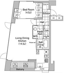 COMFORIA代官山青葉台 1LDKの間取図画像