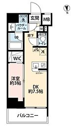 スパシエ新板橋 5階1DKの間取り