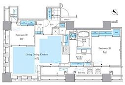 パークアクシス月島マチュアスタイル 2LDKの間取図画像