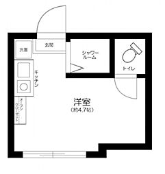 JR山手線 高田馬場駅 徒歩7分の賃貸アパート 1階ワンルームの間取り