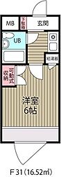 ダイニチ館F-31番館 1Kの間取図画像