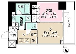 日神デュオステージ板橋駅前 1DKの間取図画像
