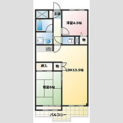 クレストみずほ台 2LDKの間取図画像