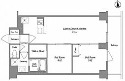 KDXレジデンス上板橋 6階2LDKの間取り