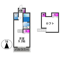 ヴェール・カステージュ深江北 ワンルームの間取図画像