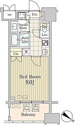 グランパレス東京八重洲アベニュー 7階1Kの間取り