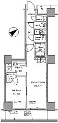 パークアクシス豊洲 1LDKの間取図画像