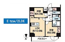 ＡＲＣＯＢＡＬＥＮＯ ＭＩＮＡＭＩＳＥＮＪＵ 13階2LDKの間取り